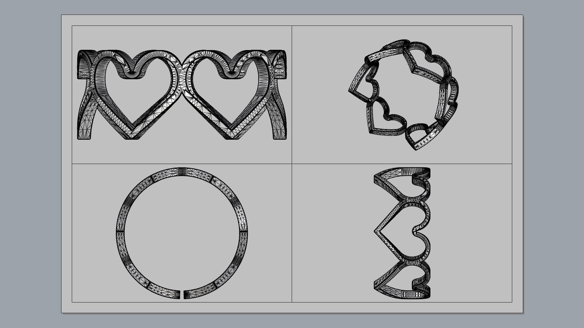Hearts Ring 3D print model_14