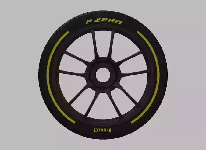 Miniature Enkei PF01 Rim and Tire - 3D Print - No Textures