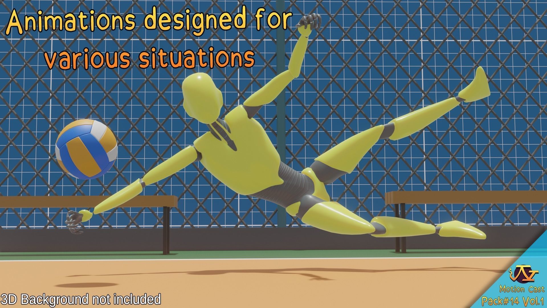 Volley-ball animations - Motion Cast14 Vol1 3D model_7