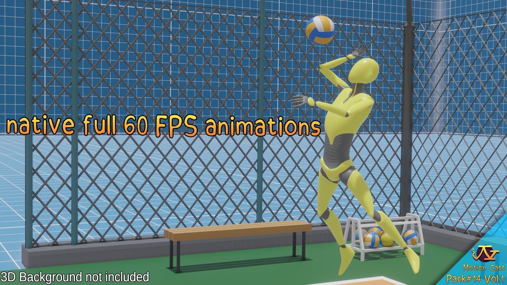 Volley-ball animations - Motion Cast14 Vol1 3D model_5