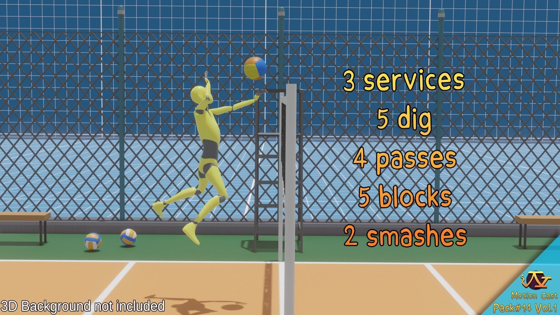Volley-ball animations - Motion Cast14 Vol1 3D model_3
