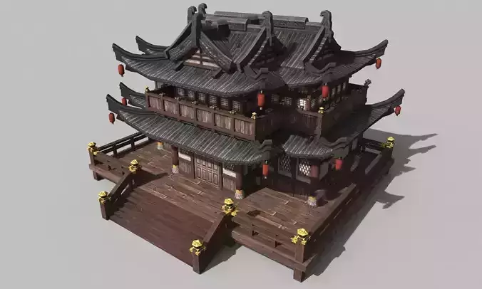 Chinese style wooden attic