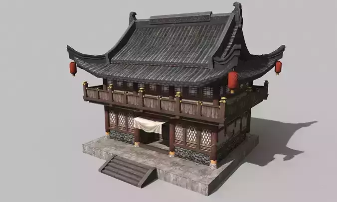 Chinese style wooden attic