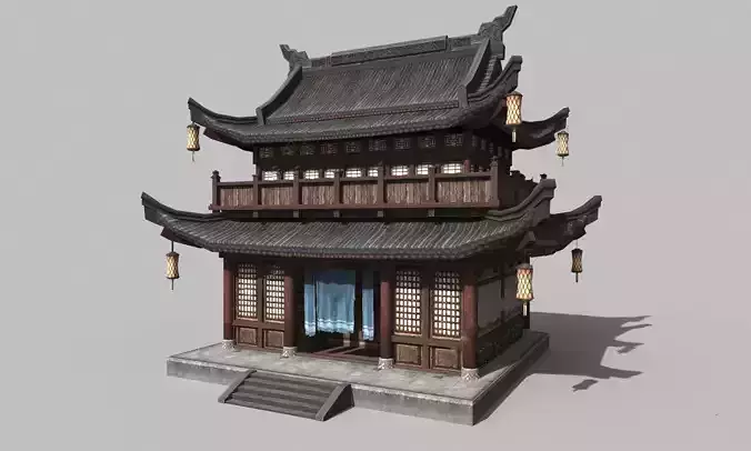 Chinese style wooden attic