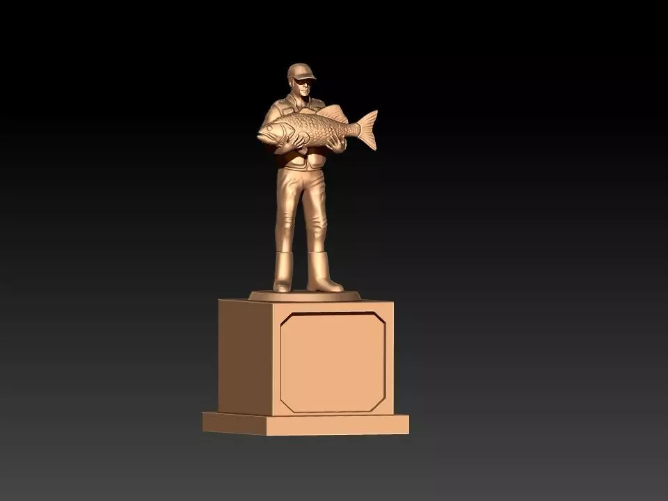 FISHING TROPHY CUP WINNER STATUE - 3D PRINT 3D print model_0