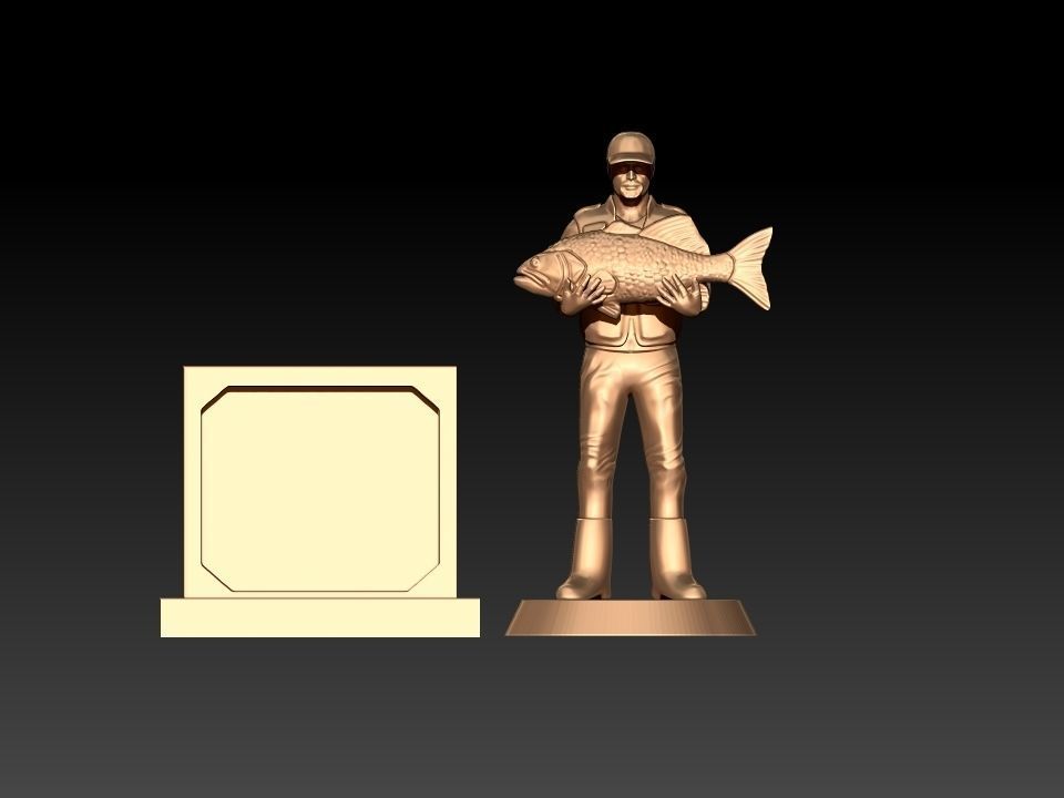 FISHING TROPHY CUP WINNER STATUE - 3D PRINT 3D print model_3