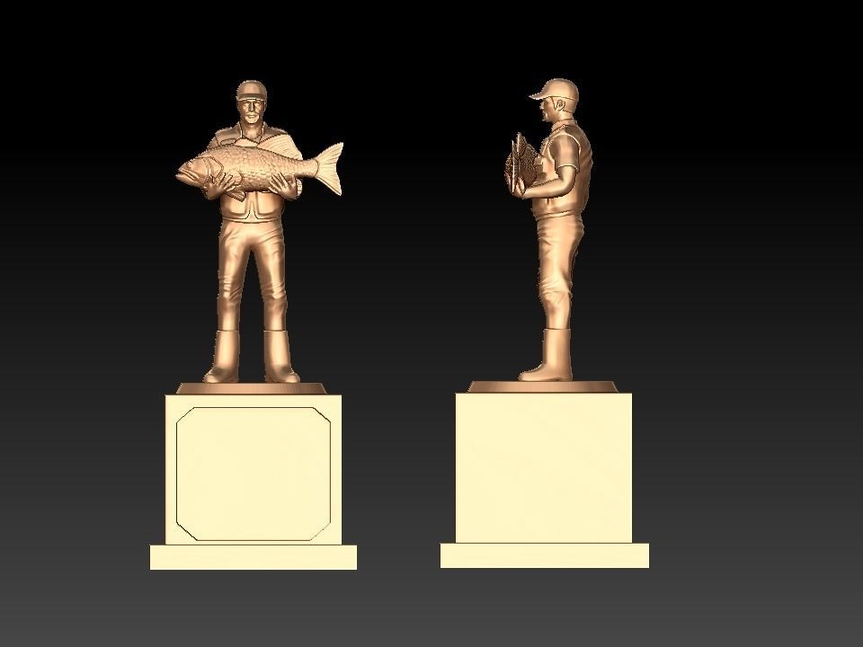 FISHING TROPHY CUP WINNER STATUE - 3D PRINT 3D print model_2