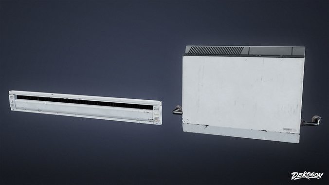 SUBURBS - Heater Set 02 - LOW POLY AND NANITE Low-poly 3D model