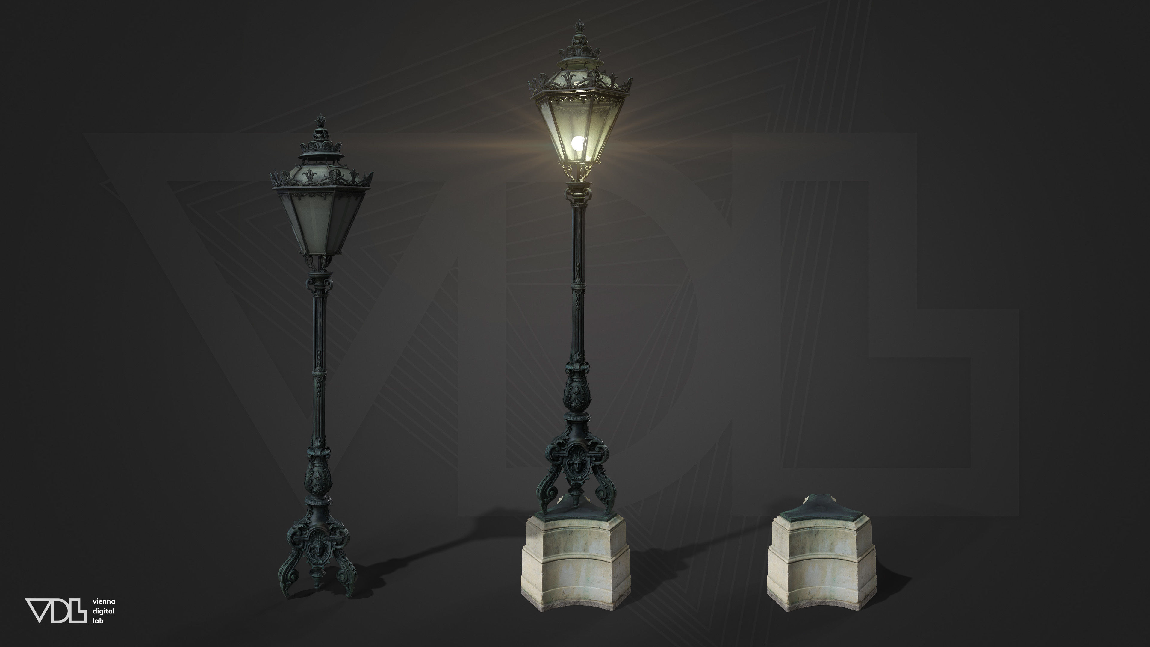 Street Lamp Low-poly 3D model_1