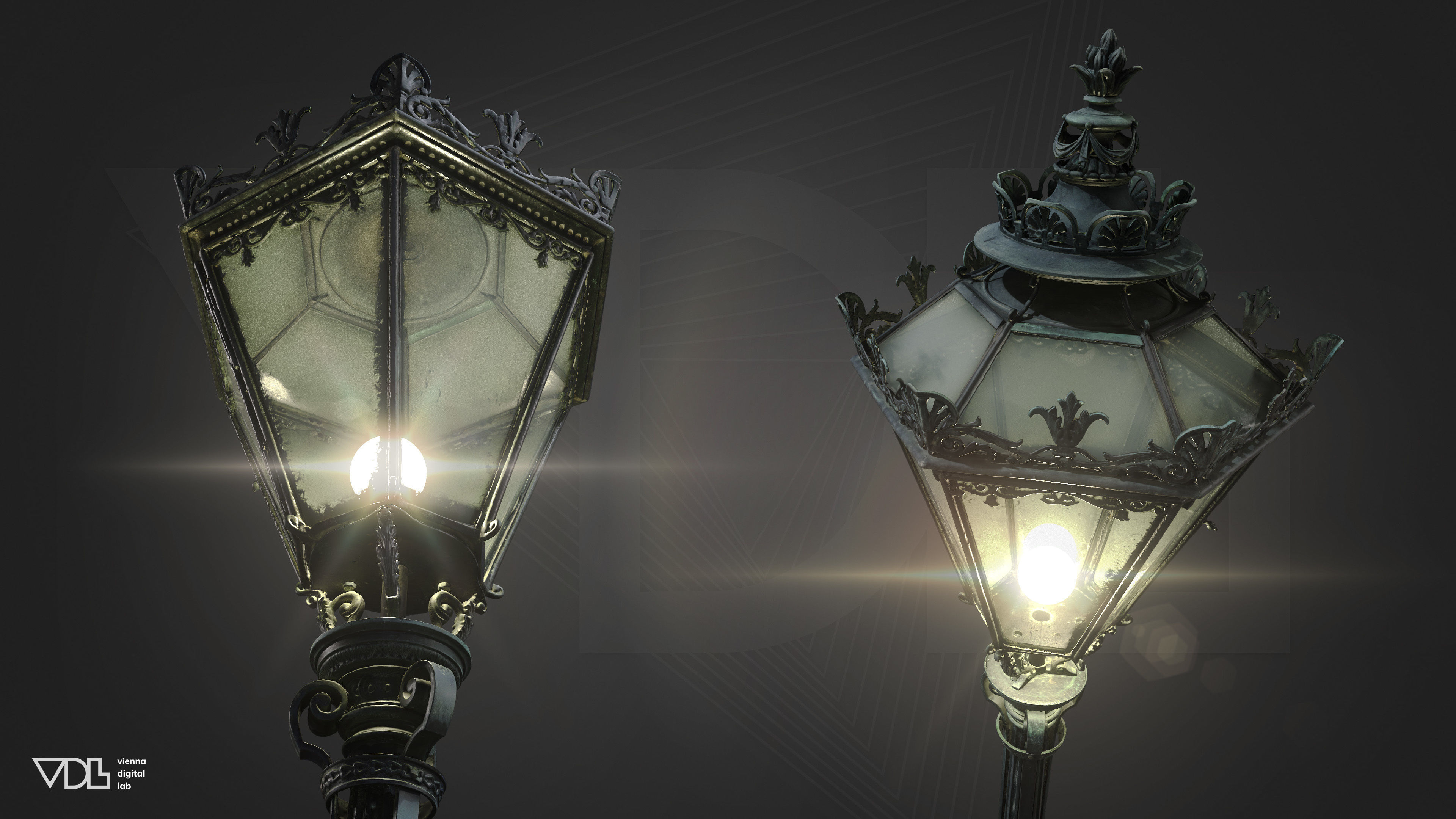 Street Lamp Low-poly 3D model_9