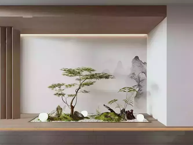 Chinese style indoor plant landscape bonsai