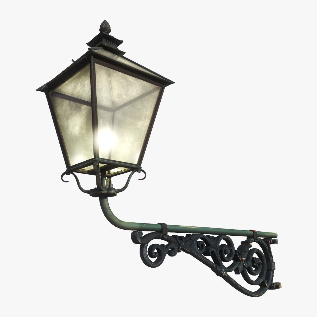 Wall-Mounted Lamp Low-poly 3D model_3