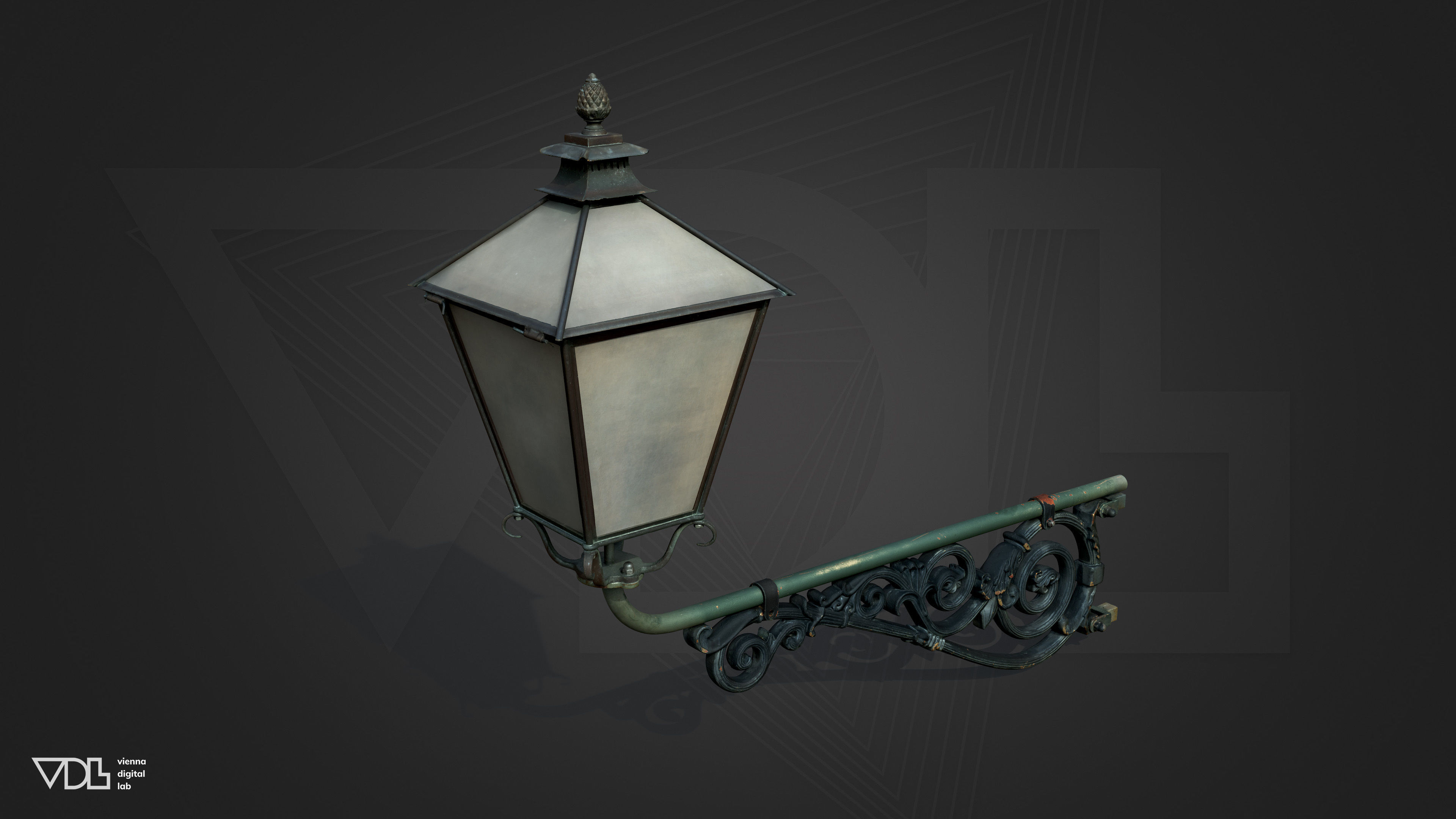 Wall-Mounted Lamp Low-poly 3D model_4