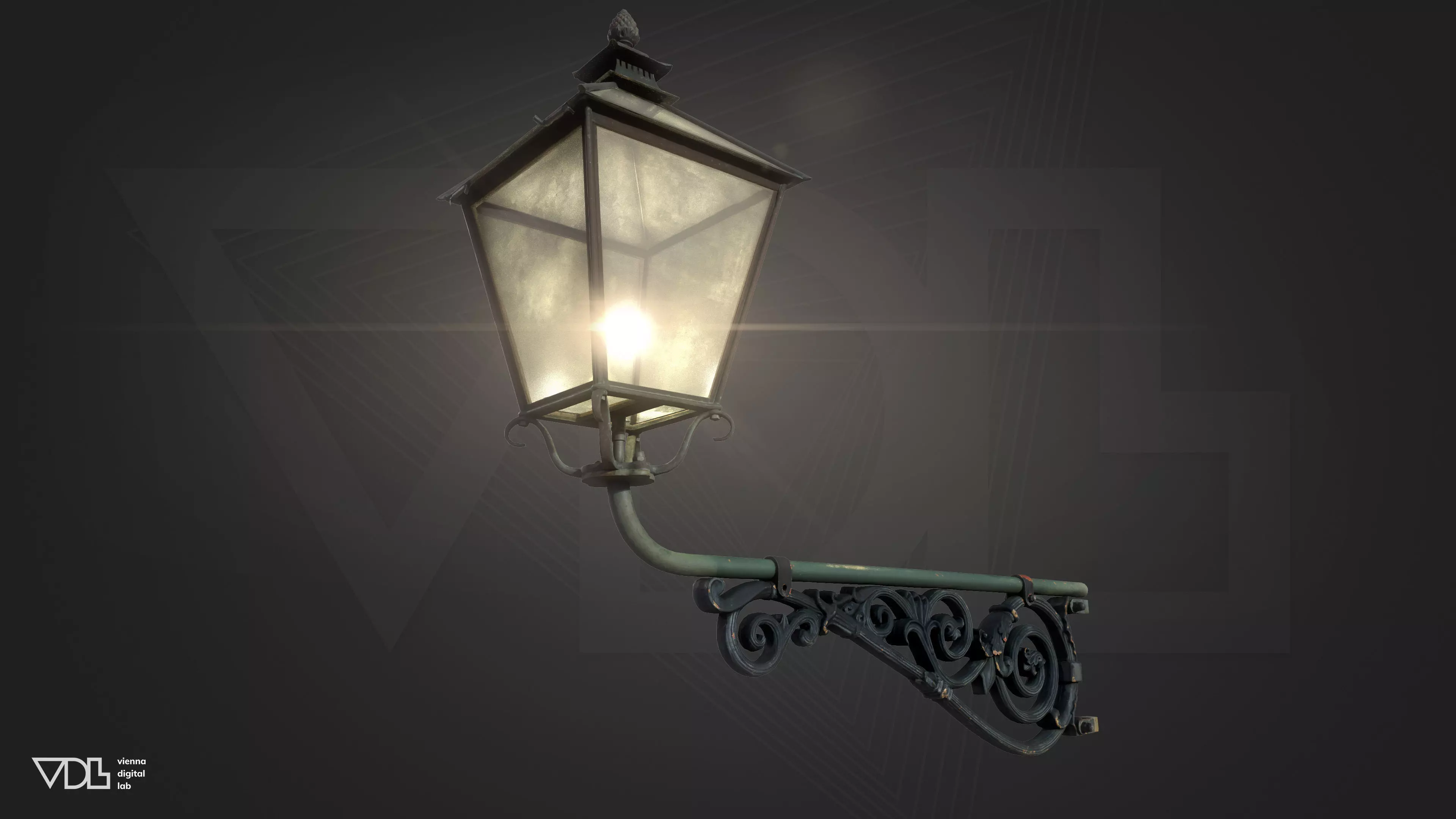 Wall-Mounted Lamp Low-poly 3D model_0