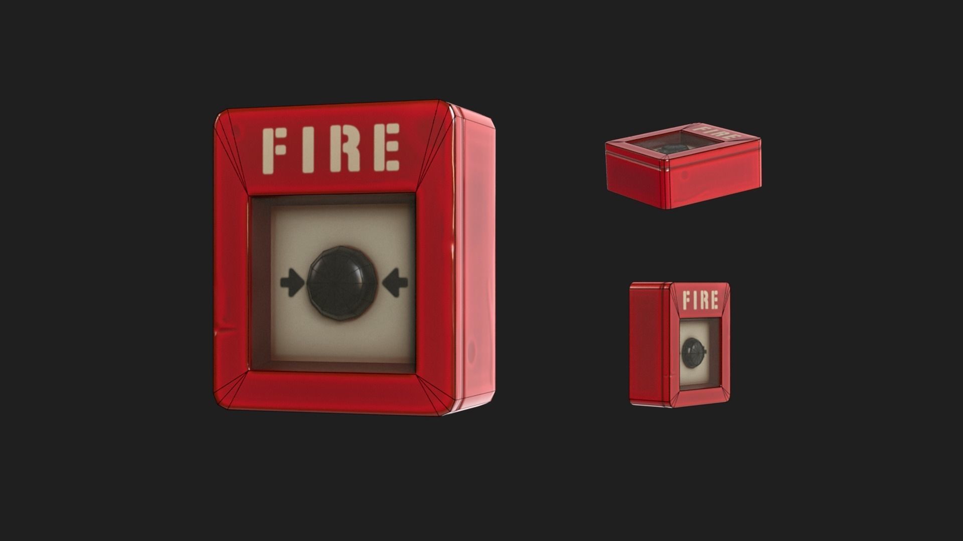 Stylized Fire Alarm Call Point Free low-poly 3D model_2