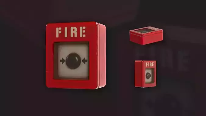 Stylized Fire Alarm Call Point  Free low-poly 3D model