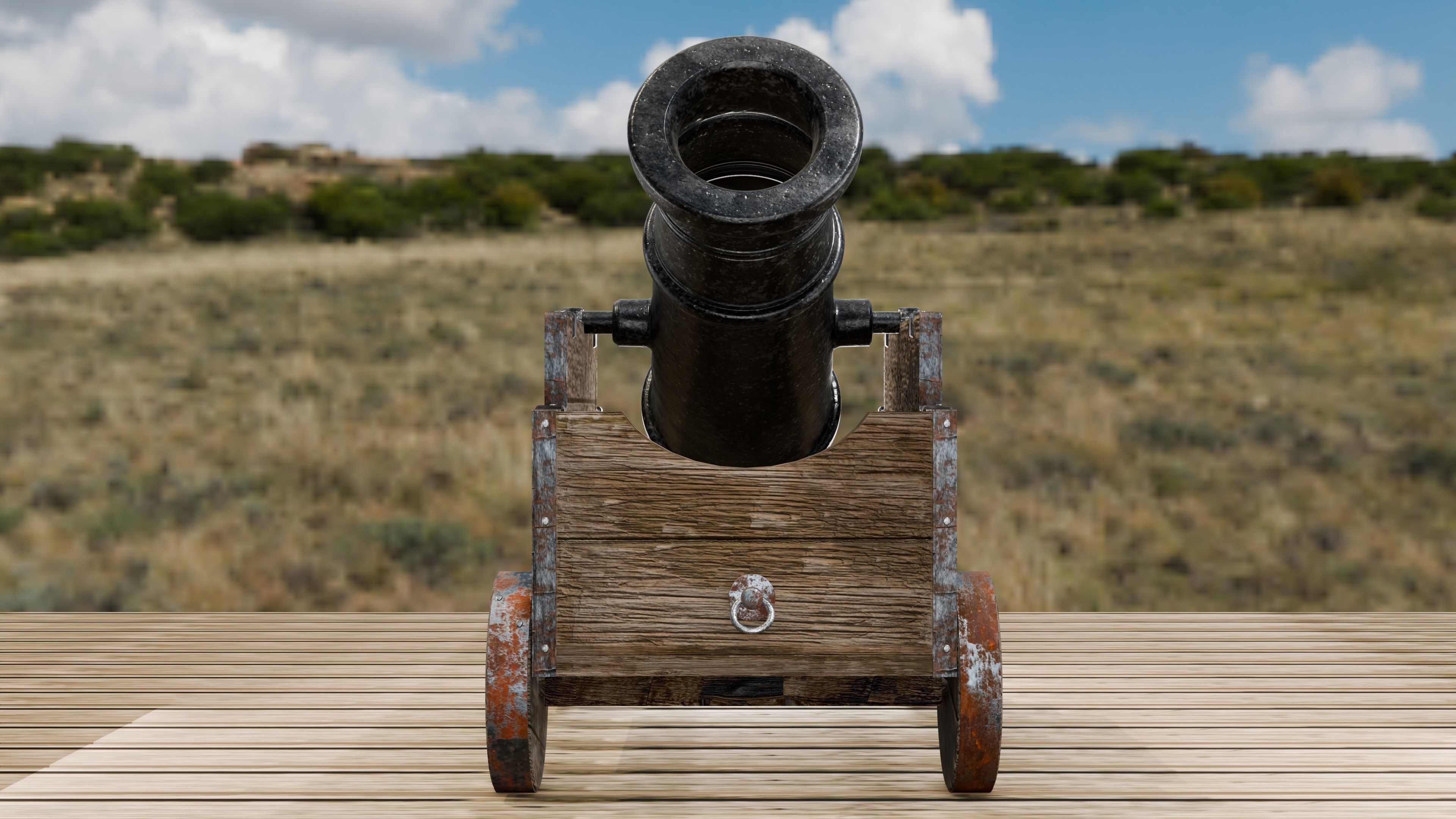 Old Artillery Cannon 3D model_7