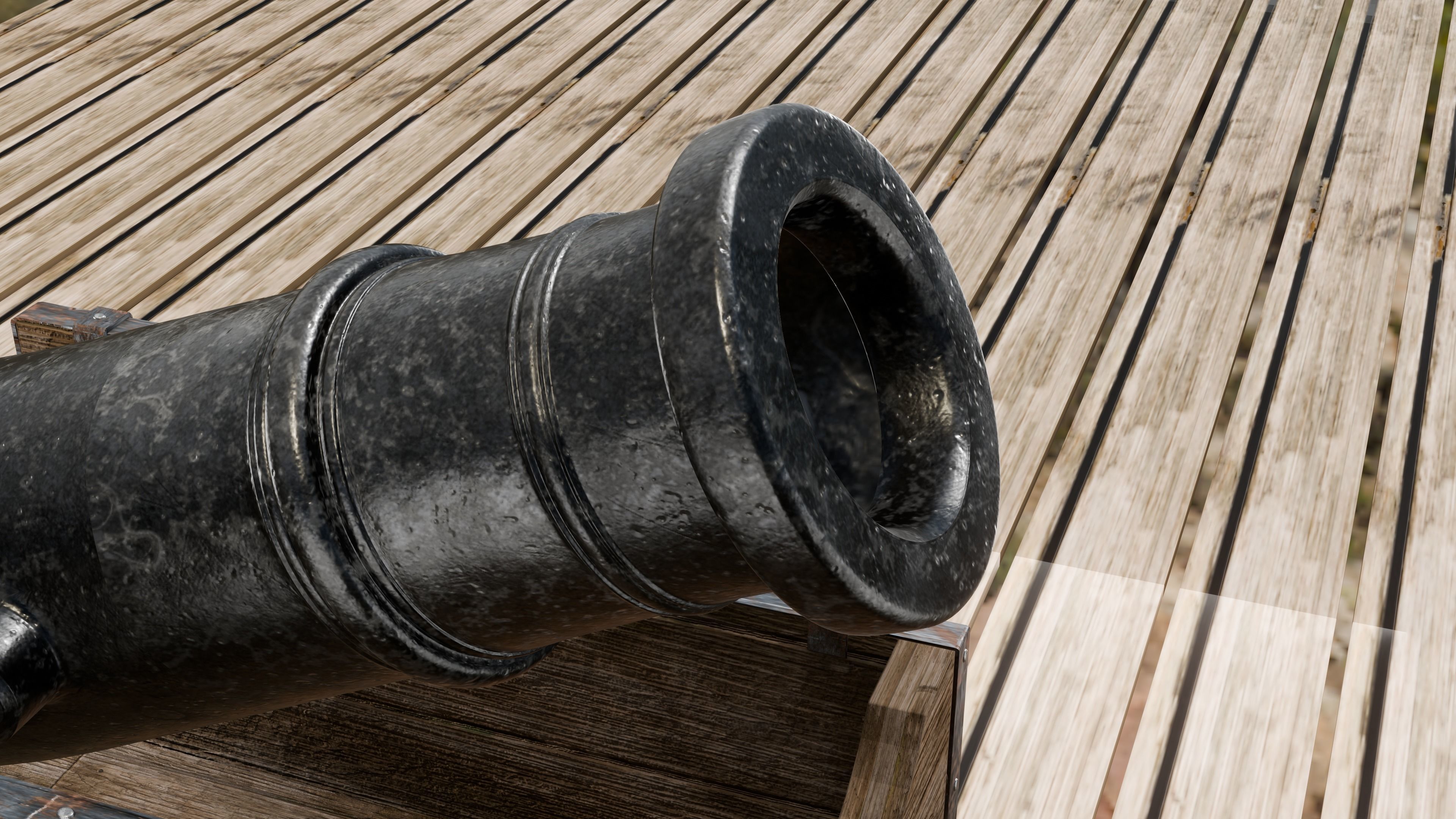 Old Artillery Cannon 3D model_6