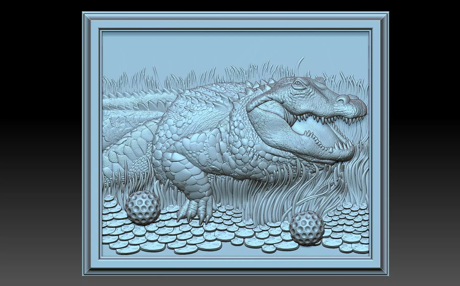 The alligator 3D print model