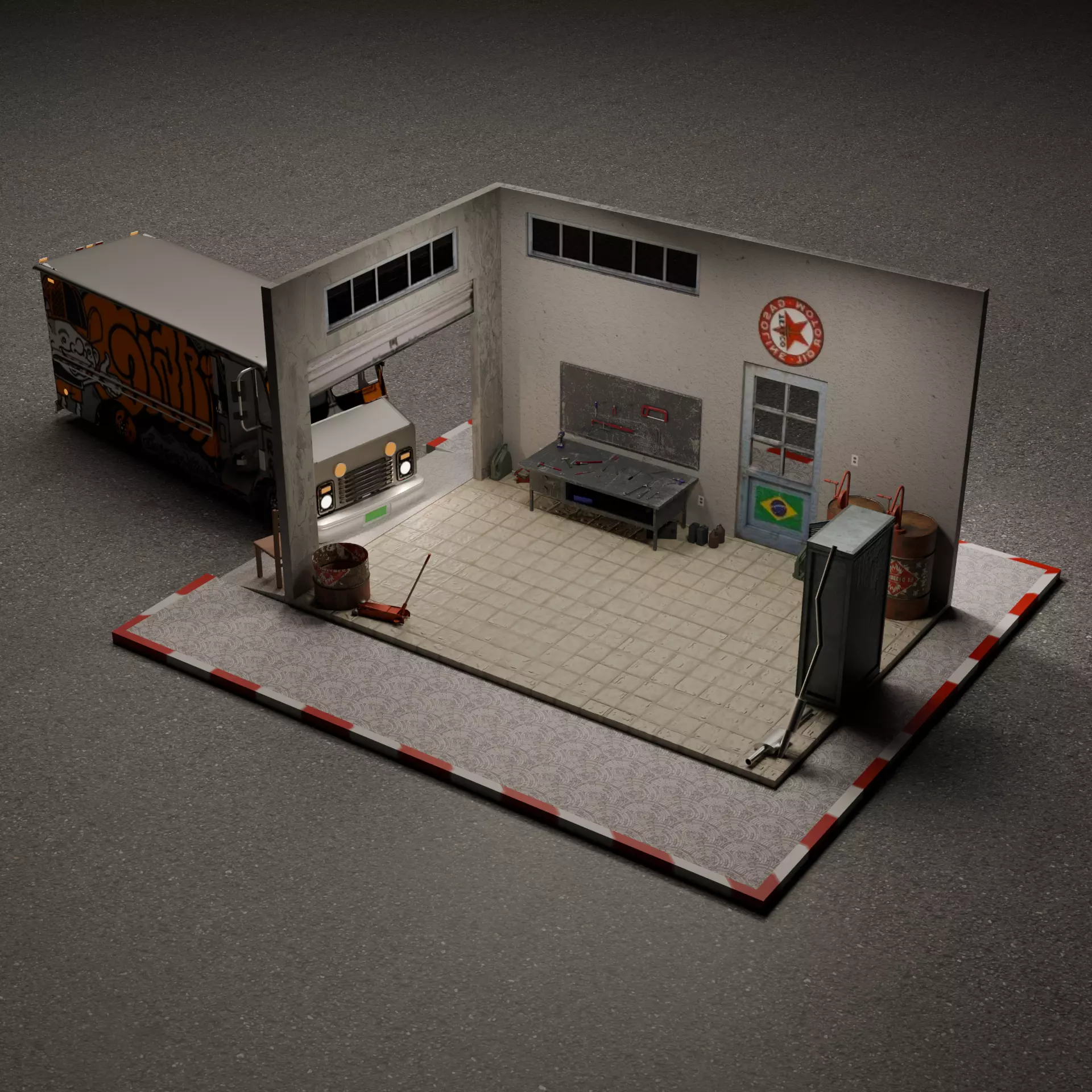 Garage with vane 3D model