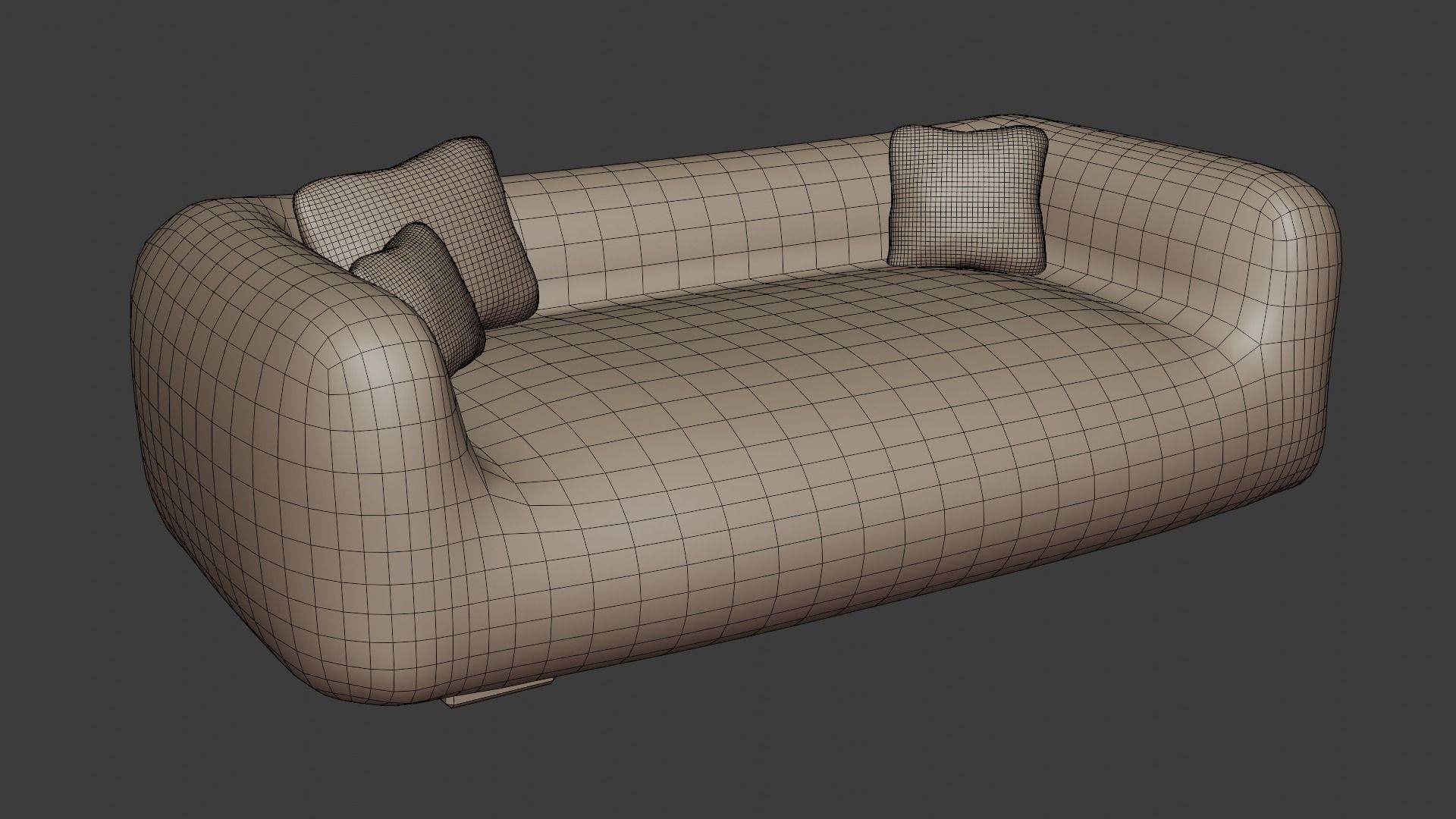 Sofa made of eco-leather with very soft filling 3D model_6