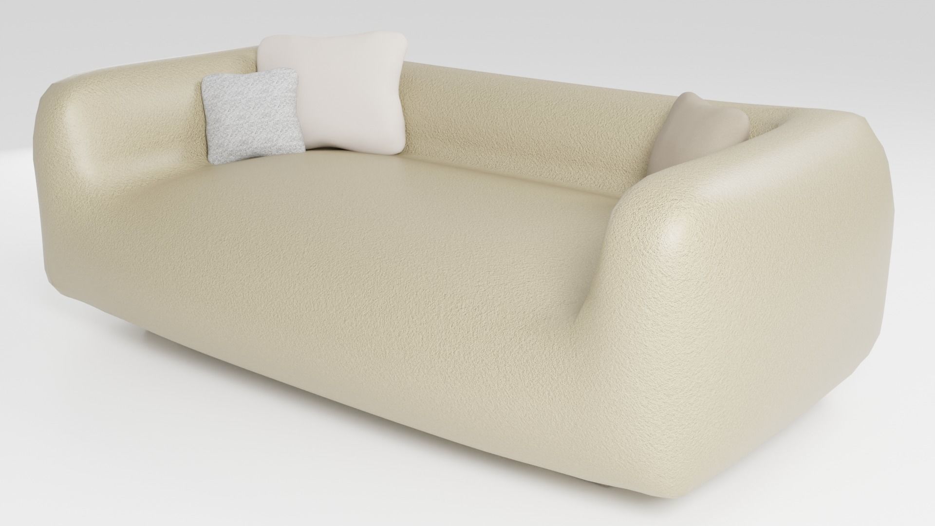 Sofa made of eco-leather with very soft filling 3D model_4