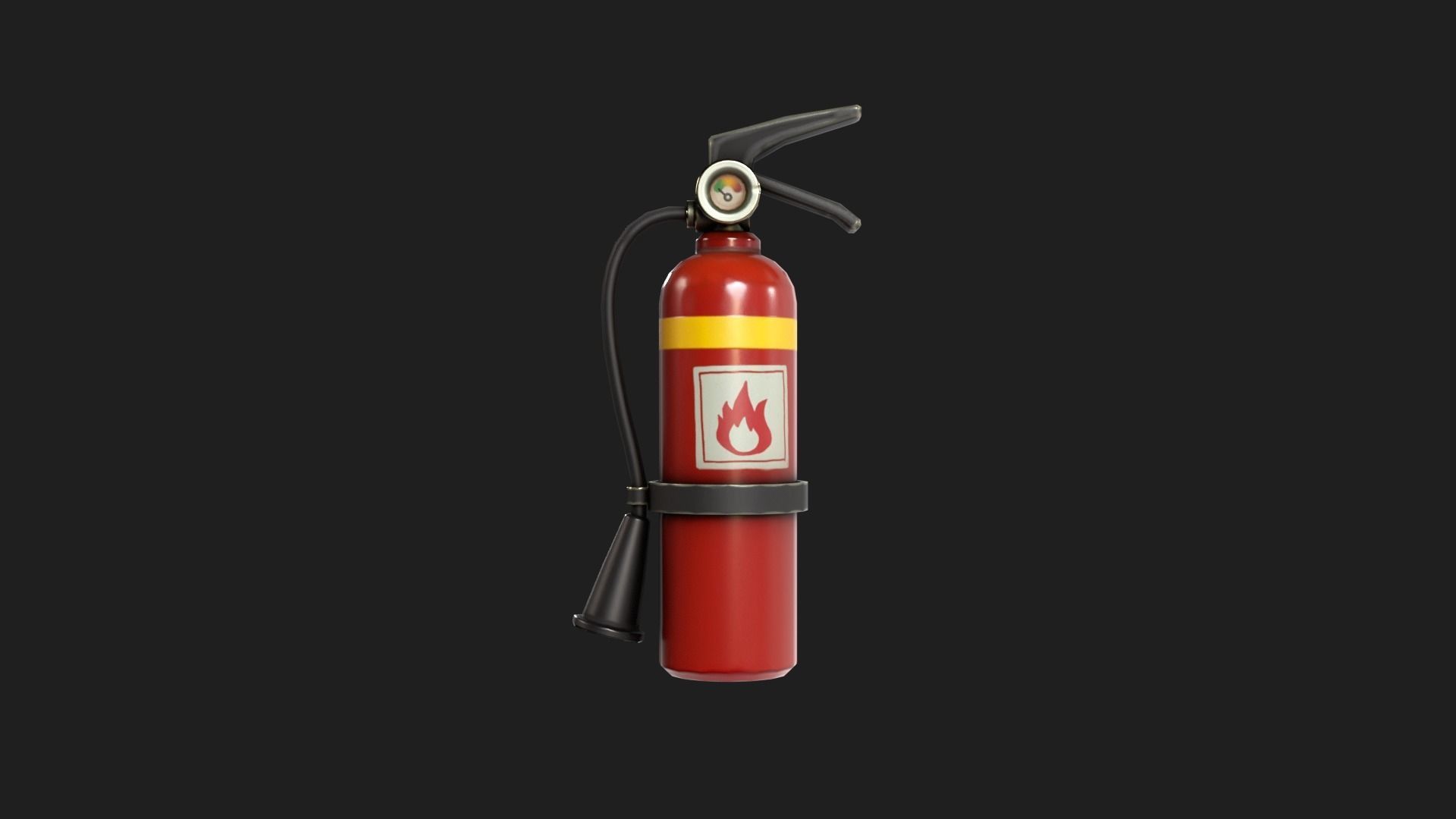 Fire Extinguisher Stylized Low-poly 3D model_6