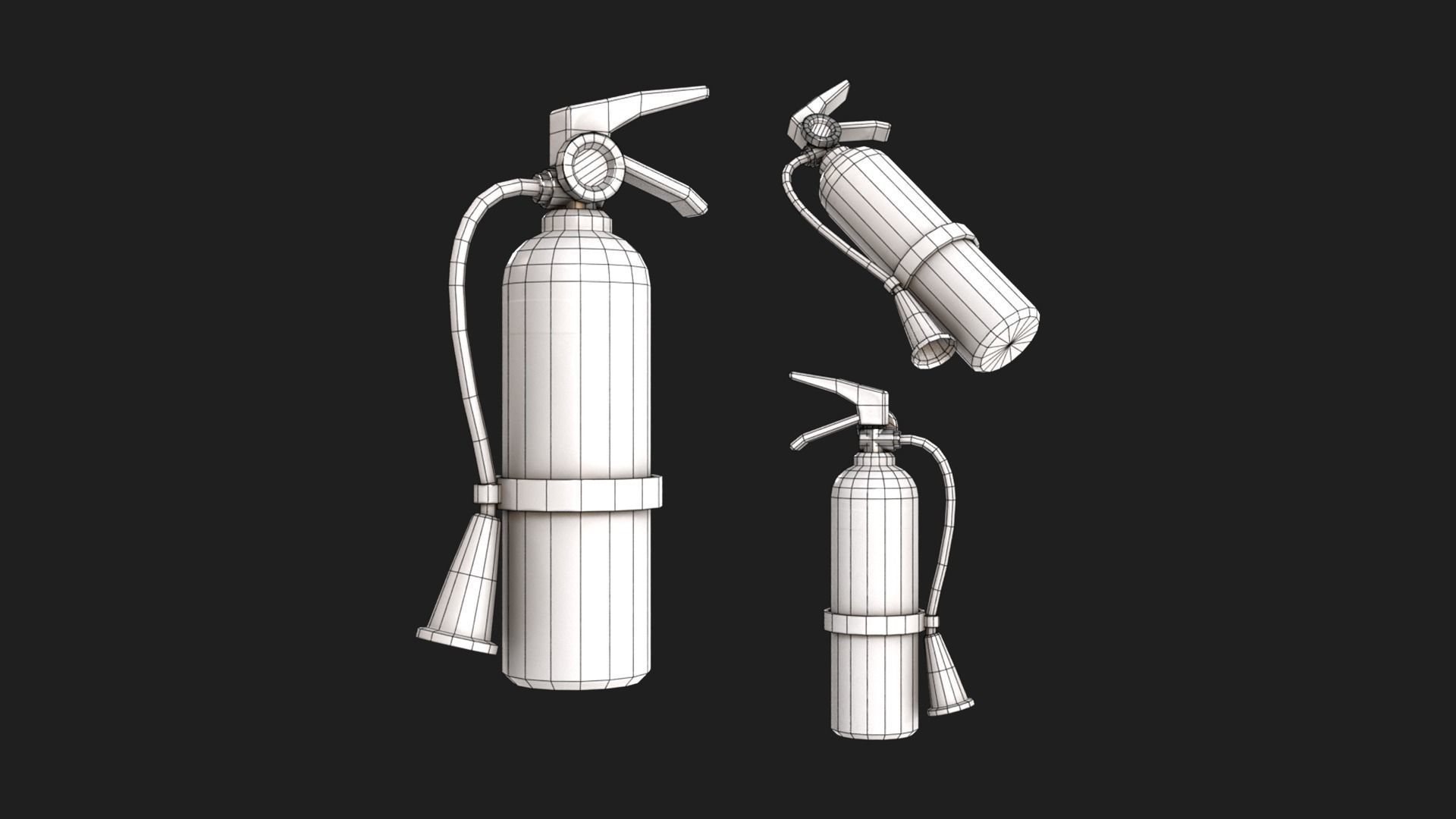 Fire Extinguisher Stylized Low-poly 3D model_3