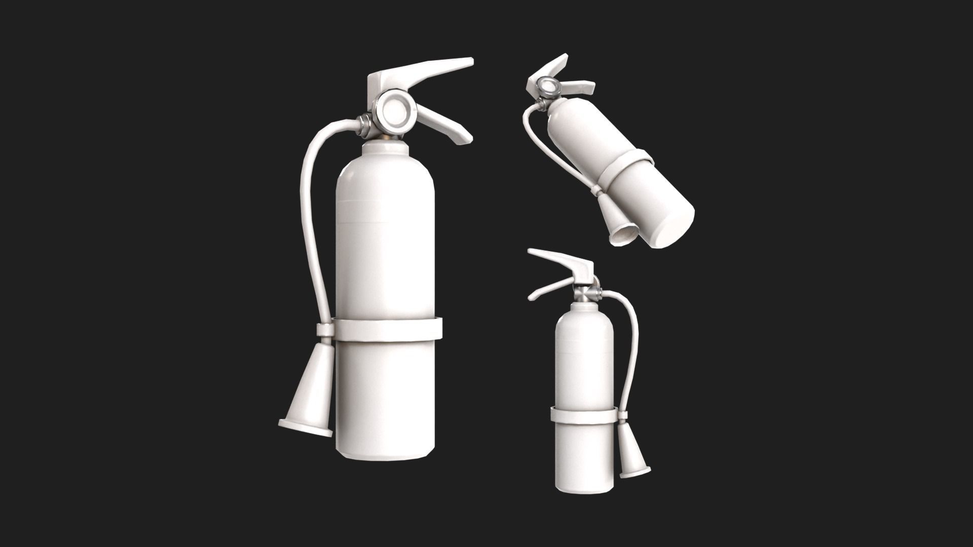 Fire Extinguisher Stylized Low-poly 3D model_4