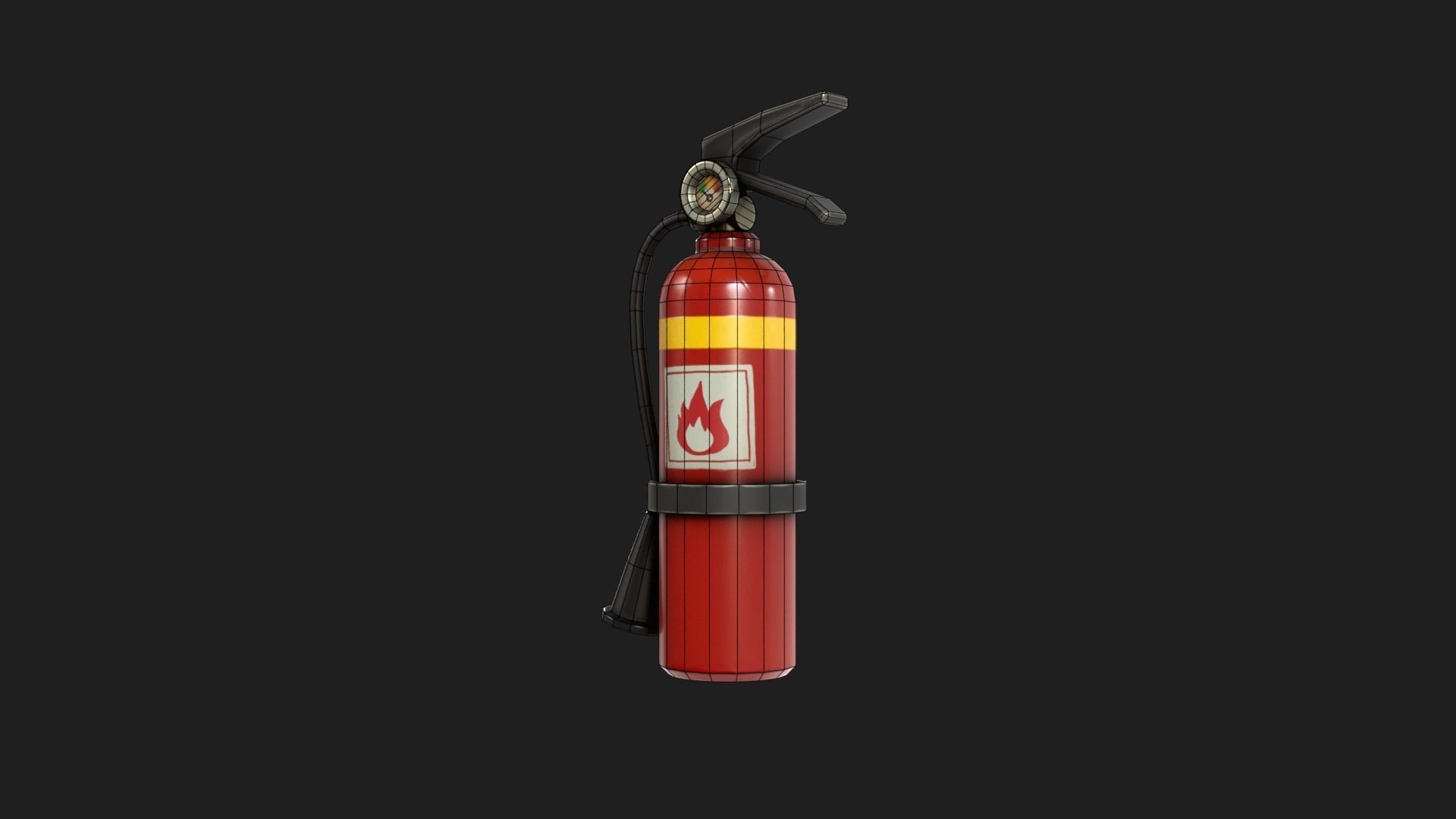 Fire Extinguisher Stylized Low-poly 3D model_10