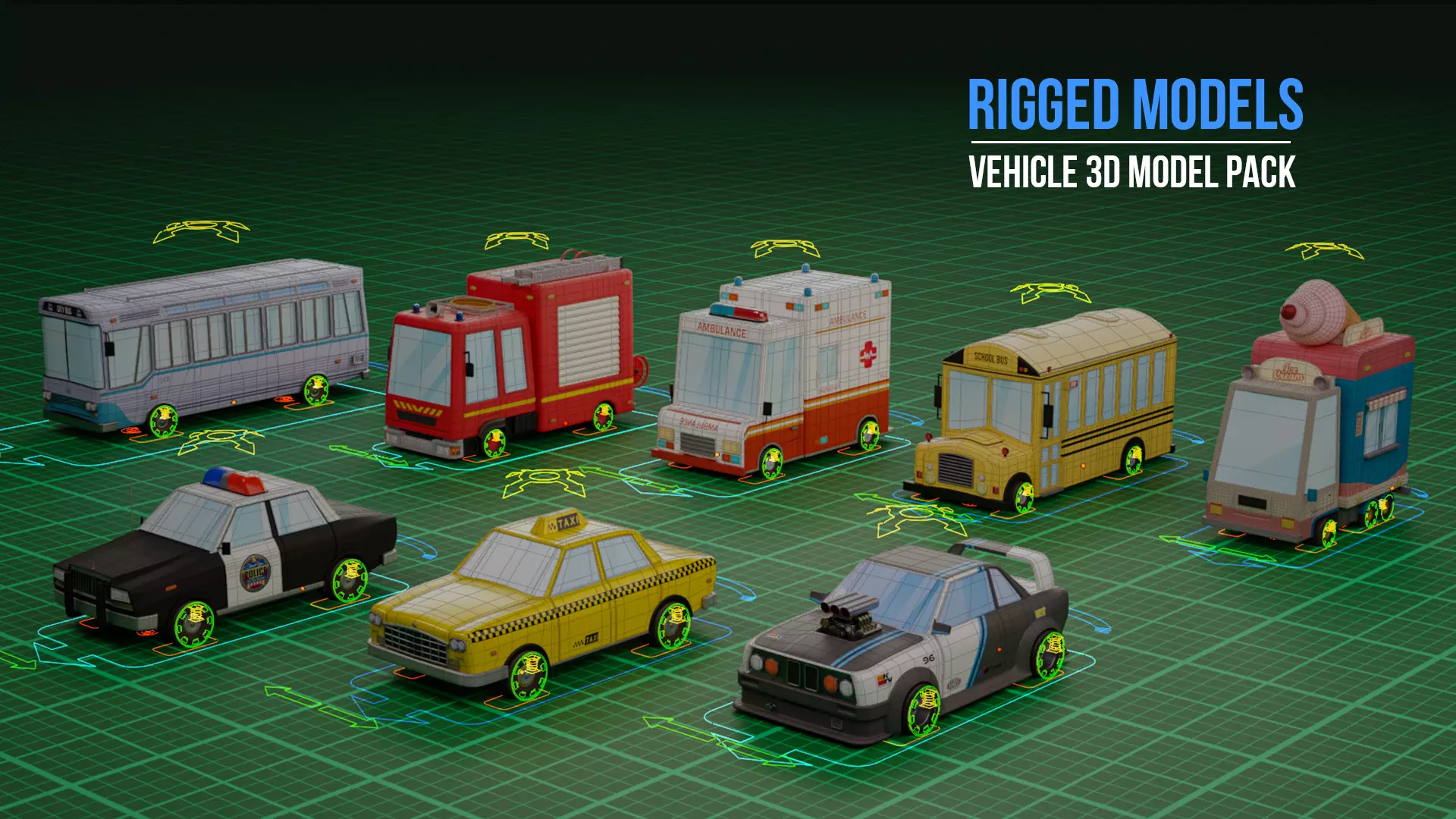Stylized Vehicle Model Pack - cartoon 3D model