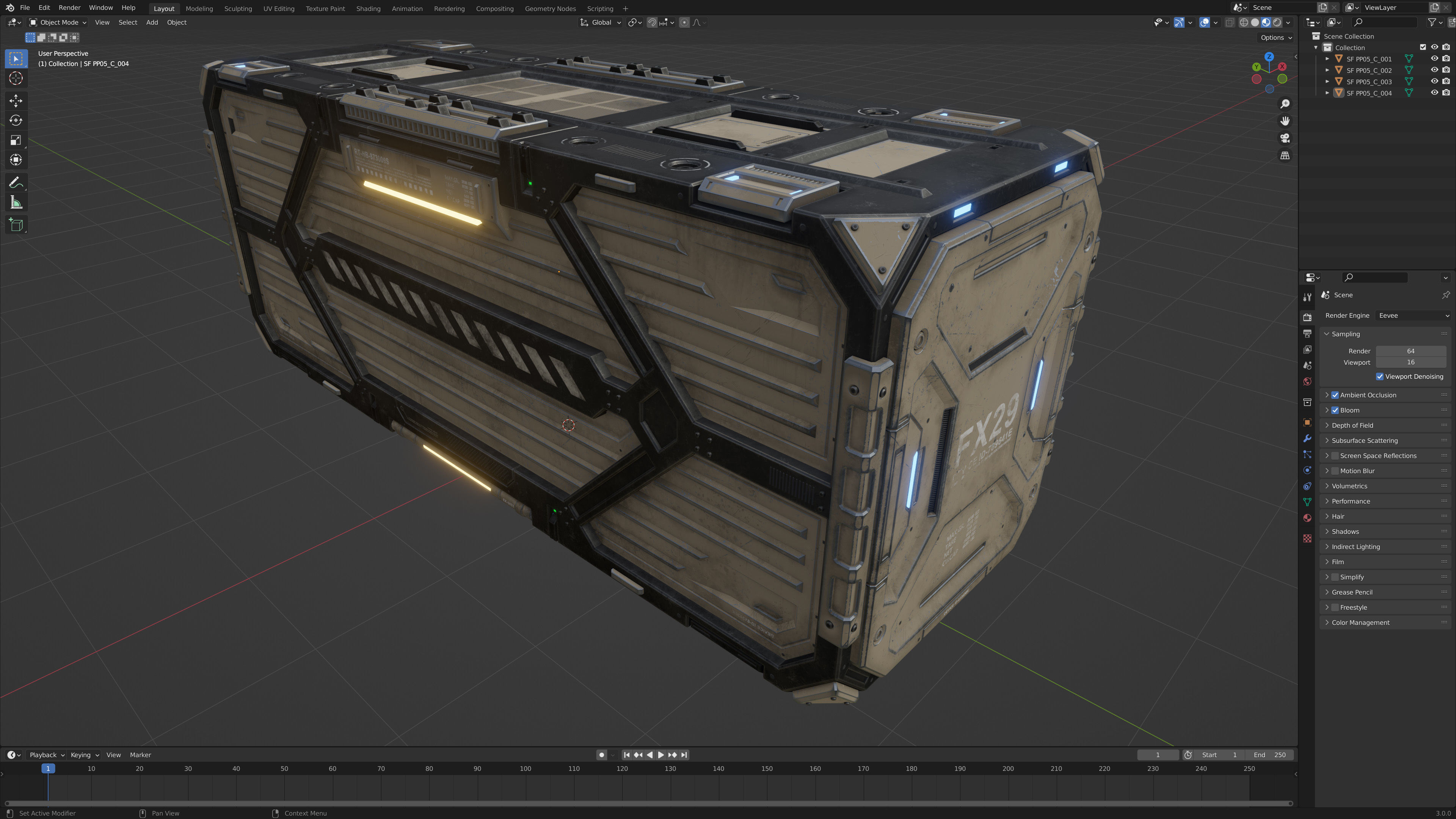 Sci-Fi Container Type C-PBR Low-poly 3D model_6
