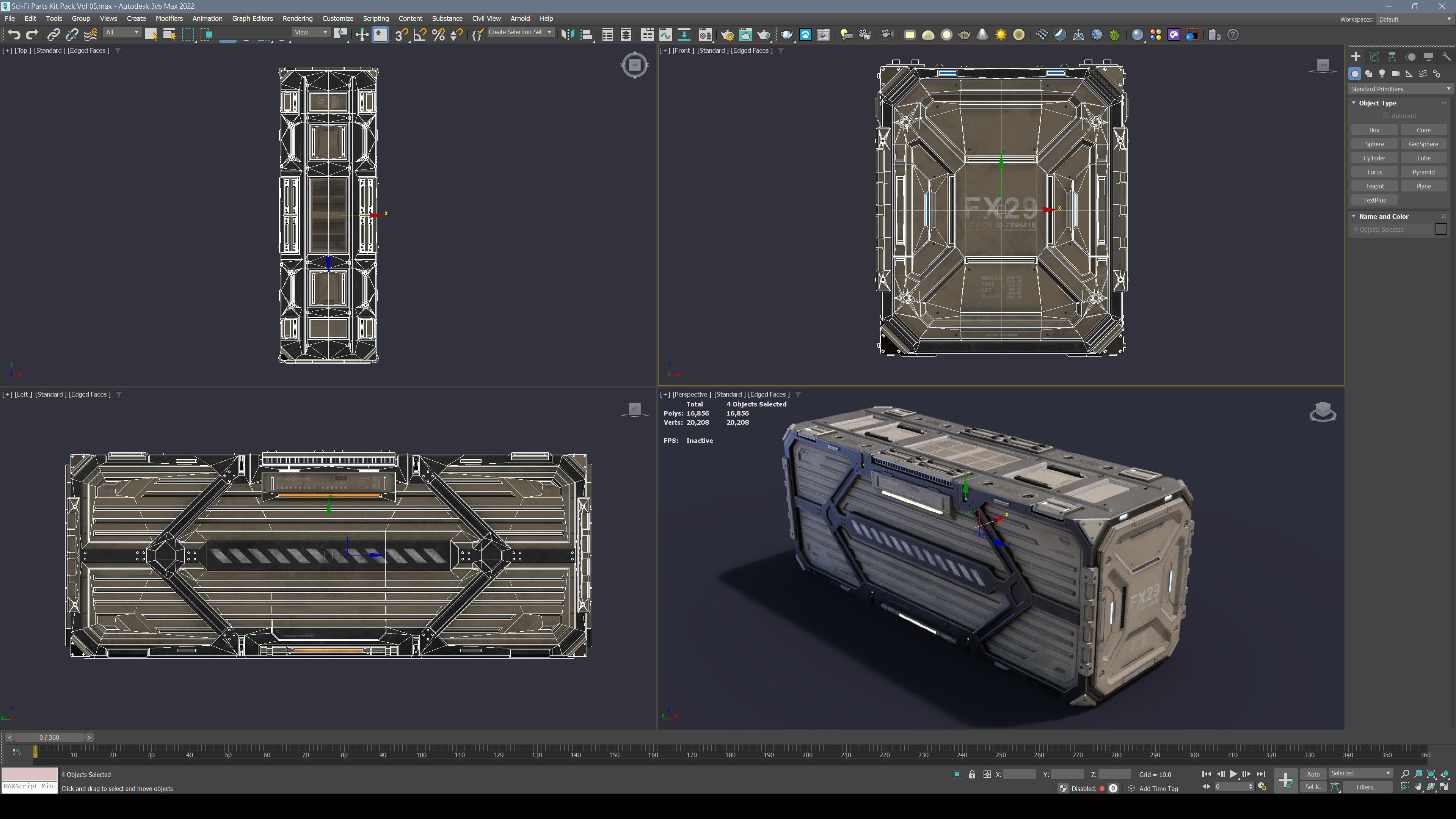Sci-Fi Container Type C-PBR Low-poly 3D model_4
