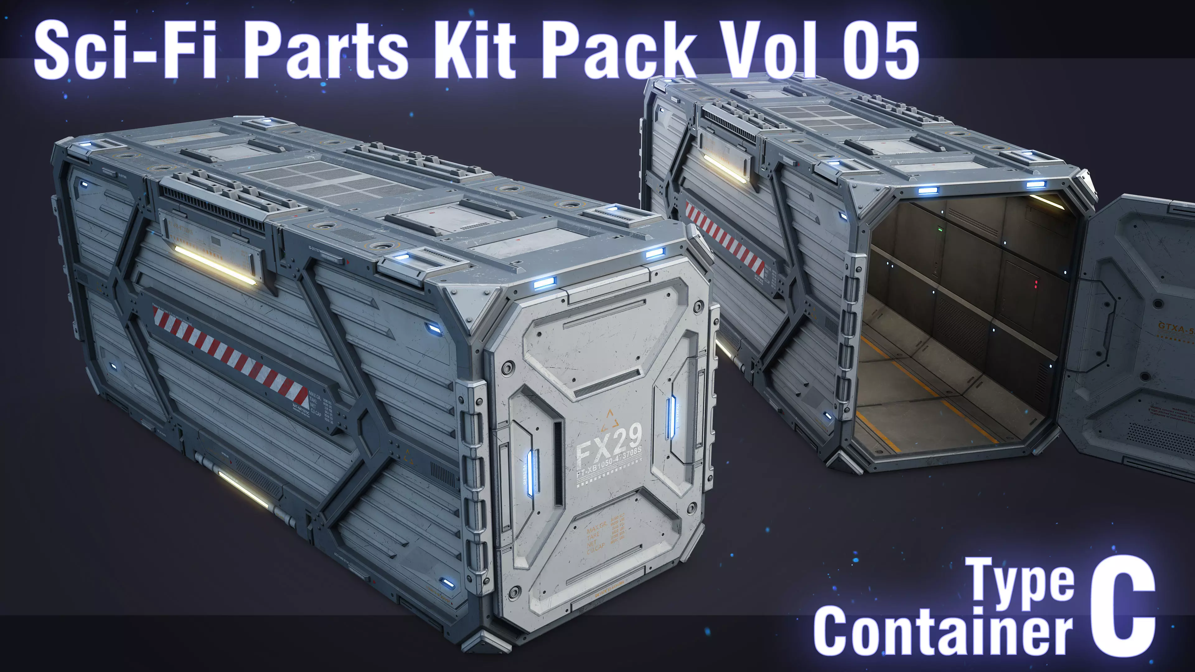 Sci-Fi Container Type C-PBR Low-poly 3D model_0