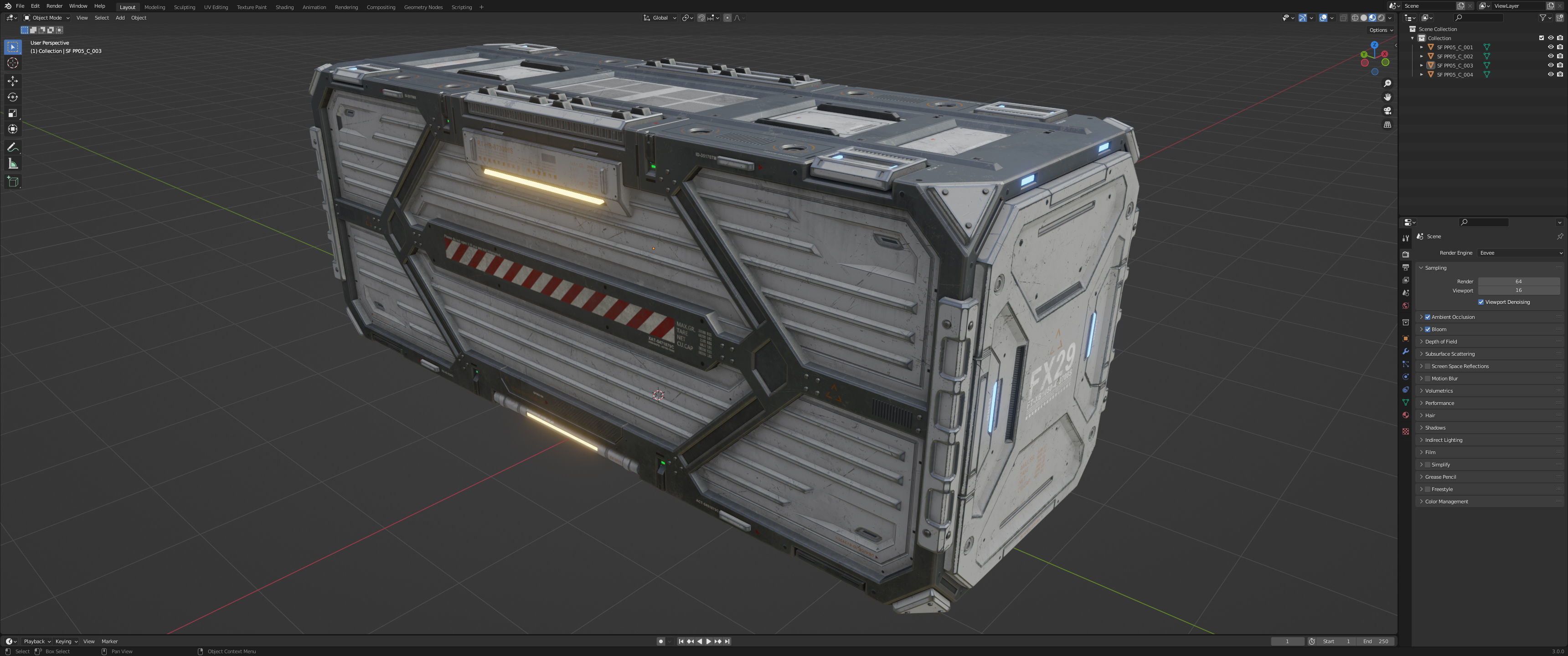 Sci-Fi Container Type C-PBR Low-poly 3D model_5