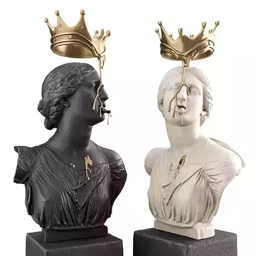 Melting crown art sculpture