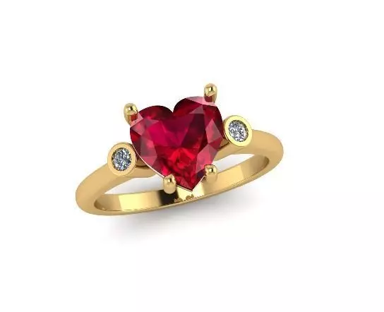 2702 heart ring 3D print model_0