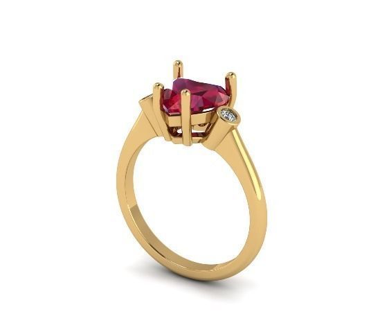 2702 heart ring 3D print model_1