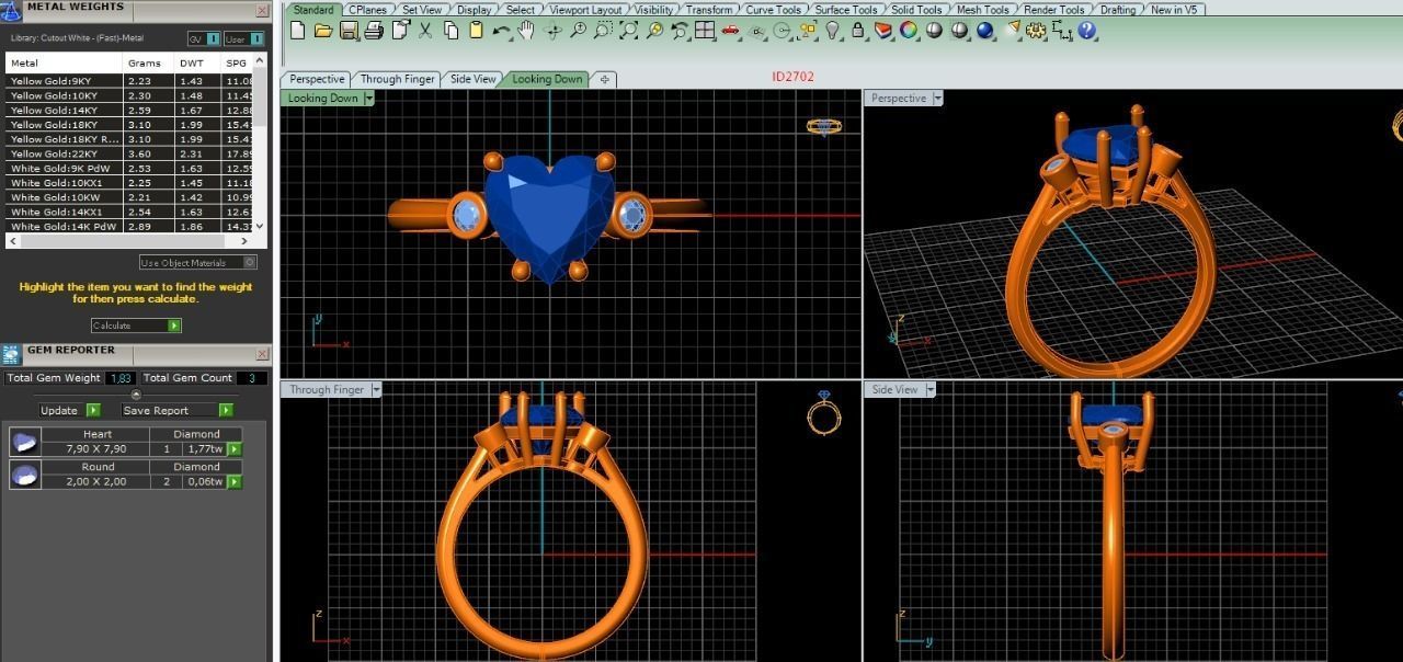 2702 heart ring 3D print model_4
