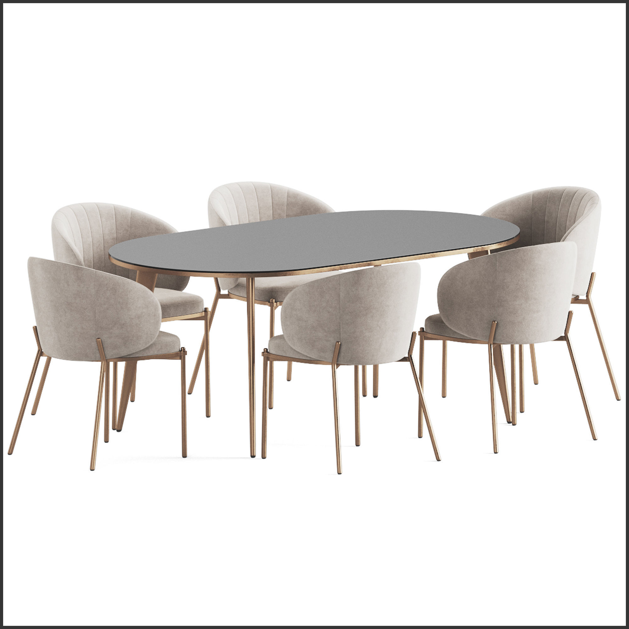 Dining Set 06 3D model_1