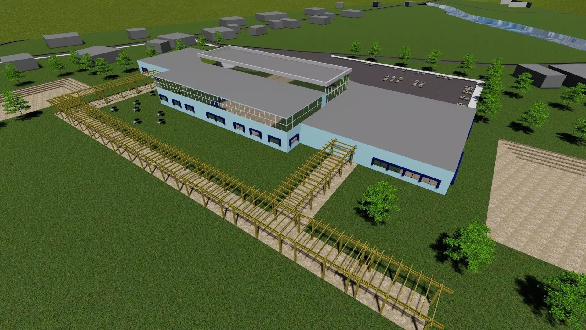 a village project for development 3D model