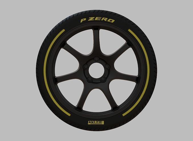 Miniature Enkei TS-7 Rim and Tire - 3D Print - No Textures 3D print model