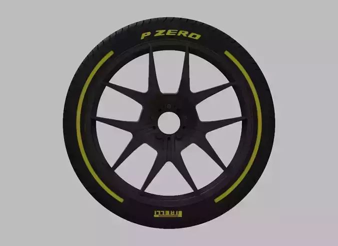 Miniature Enkei TSR-X Rim and Tire - 3D Print - No Textures