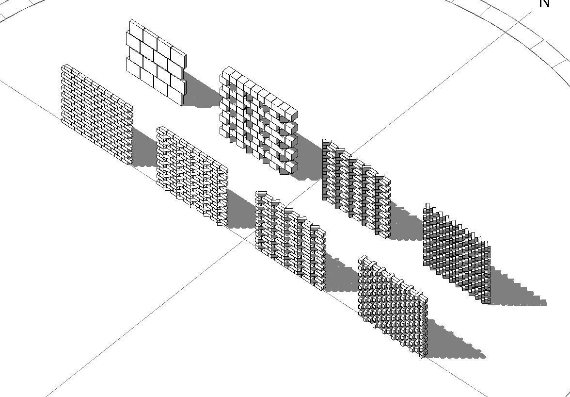 Parametric Brick- Masonry Wall with various array options Low-poly 3D model_2