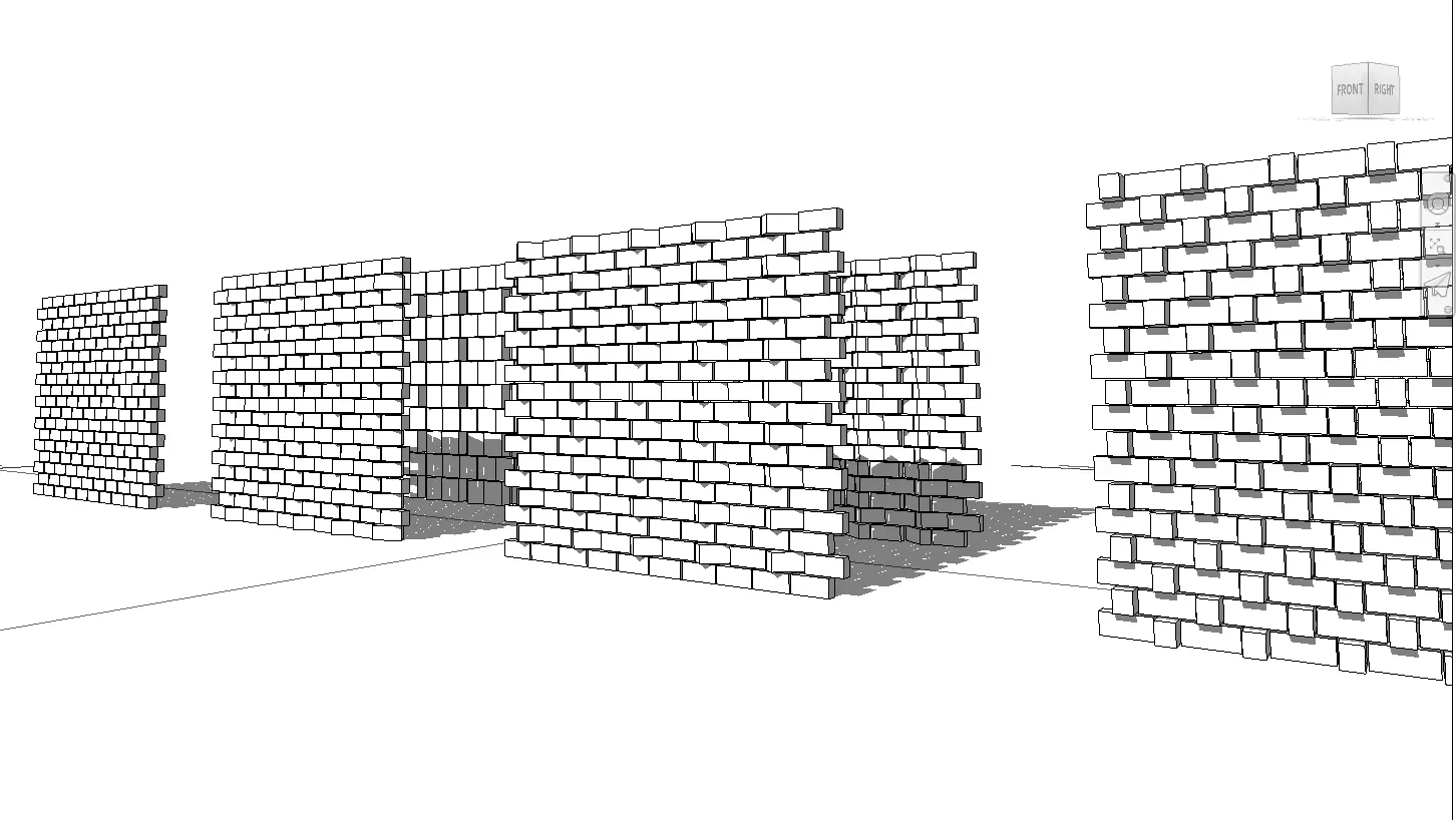 Parametric Brick- Masonry Wall with various array options Low-poly 3D model_0
