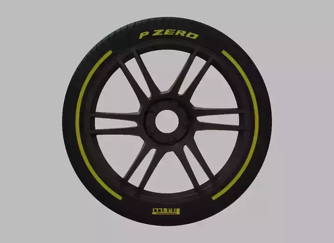 Miniature Enkei TSR-6 Rim and Tire - 3D Print - No Textures