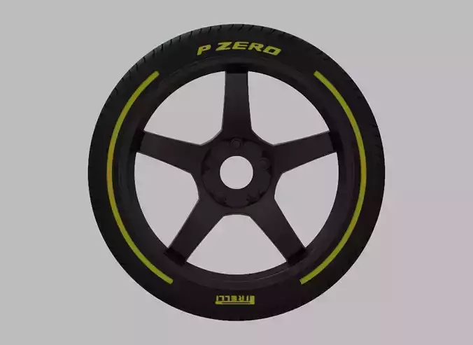 Miniature Enkei TS-5 Rim and Tire - 3D Print - No Textures