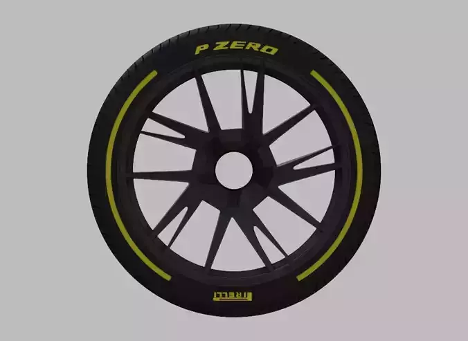 Miniature Enkei TD-5 Rim and Tire - 3D Print - No Textures