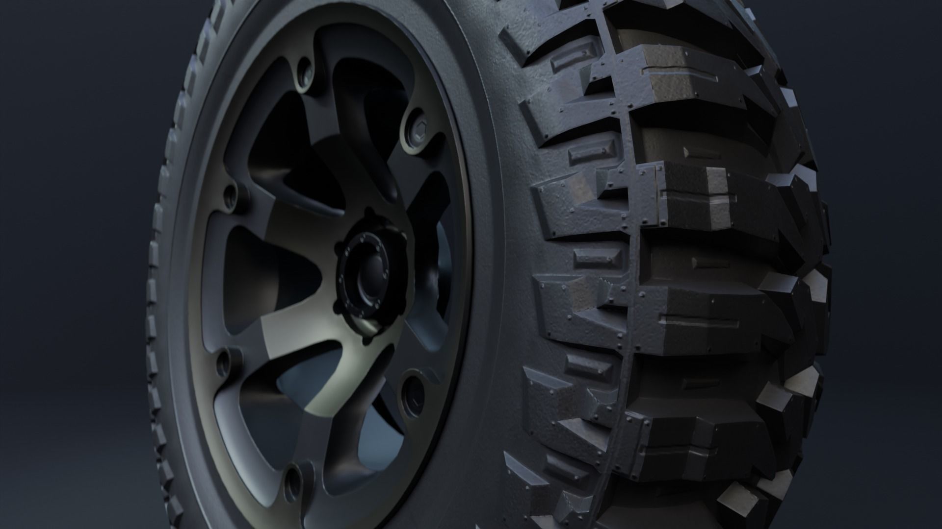 Car Wheel Pack Low-poly 3D model_34