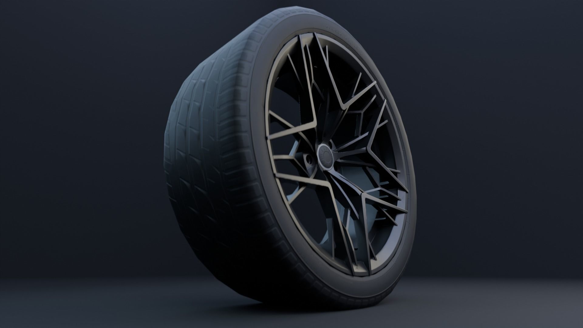 Car Wheel Pack Low-poly 3D model_11
